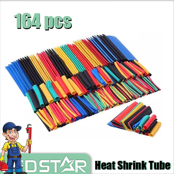 164PCS Insulation Heat Shrink Tube Assortment Wrap Wire Cable Kit Shrink Pipe Shrink Tubing