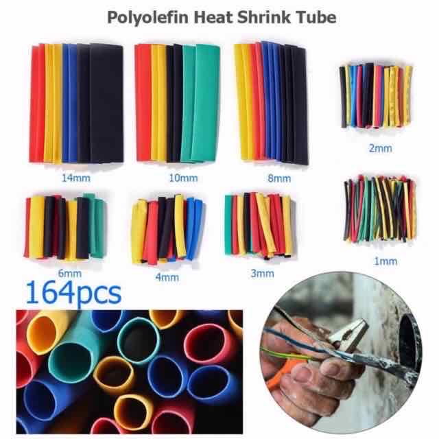 164PCS Insulation Heat Shrink Tube Assortment Wrap Wire Cable Kit Shrink Pipe Shrink Tubing