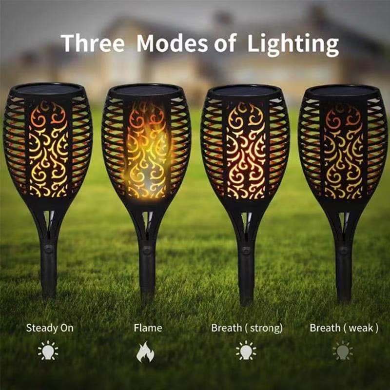 1/2pcs 12 LED Outdoor Garden Solar Flame Dancing Flickering Light Waterproof LED