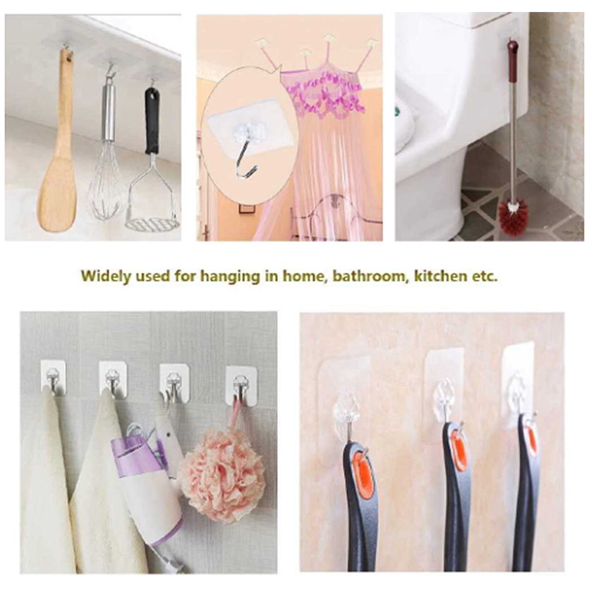 1Pcs Kitchen Bathroom Transparent Purse Hook Strong Self-Adhesive Door Wall Hooks