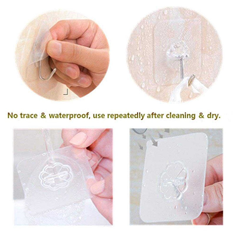 1Pcs Kitchen Bathroom Transparent Purse Hook Strong Self-Adhesive Door Wall Hooks
