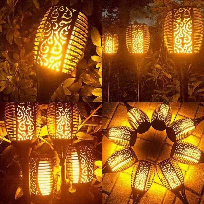 1/2pcs 12 LED Outdoor Garden Solar Flame Dancing Flickering Light Waterproof LED