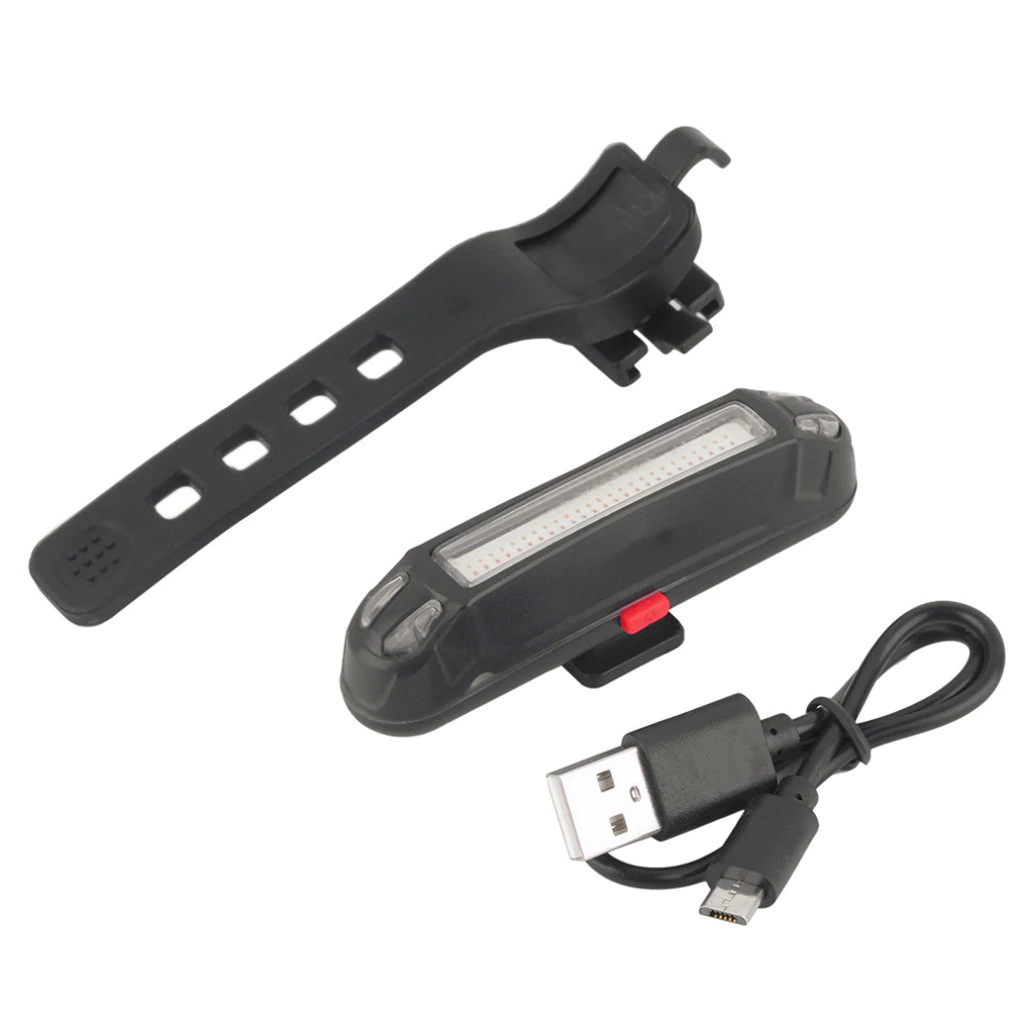 Bicycle Cycling USB Rechargeable Front Rear Light Bike COB Warning Light Monochrome Double Color