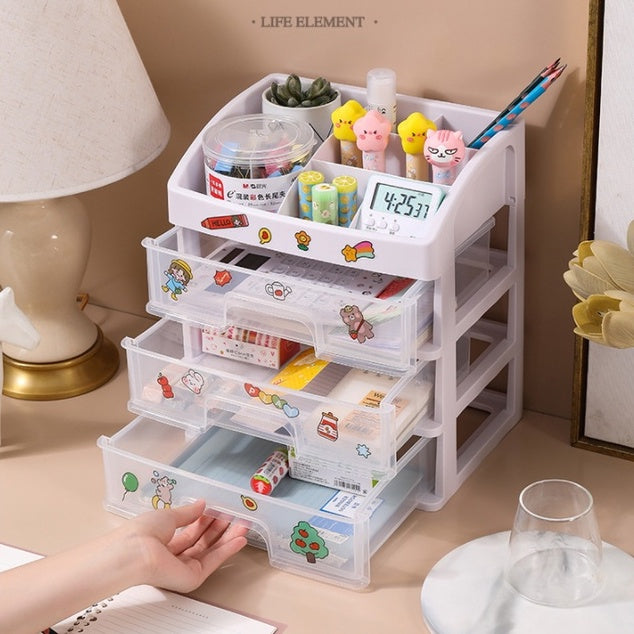 Big Plastic Makeup Drawer Organizer with Drawer 3 Tier Layer High quality Make up Organizer