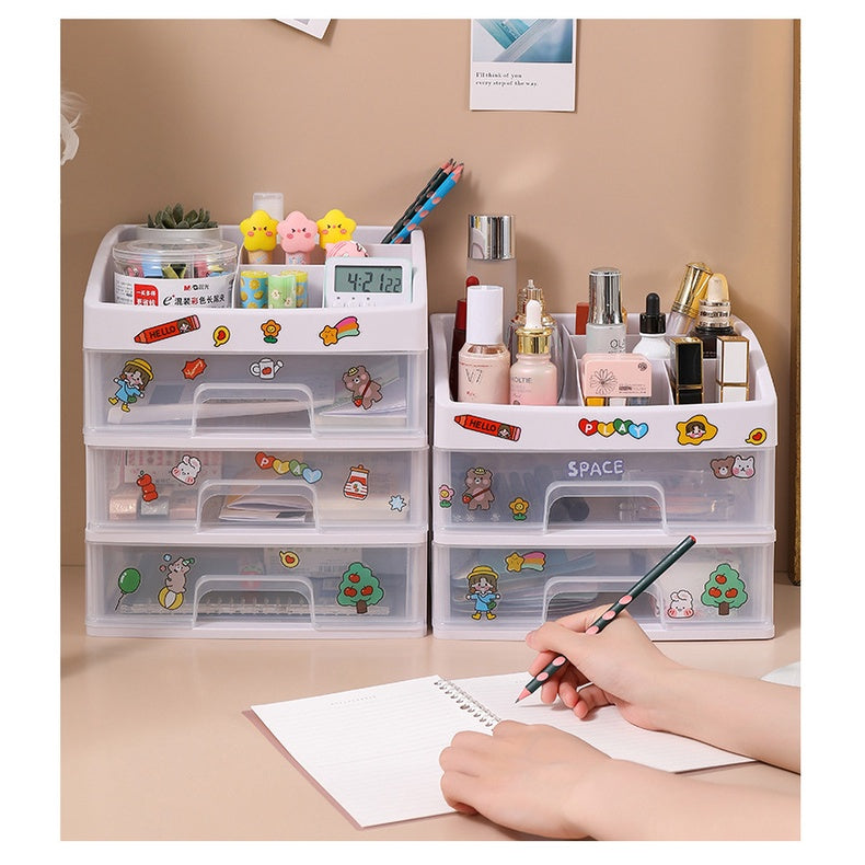 Big Plastic Makeup Drawer Organizer with Drawer 3 Tier Layer High quality Make up Organizer