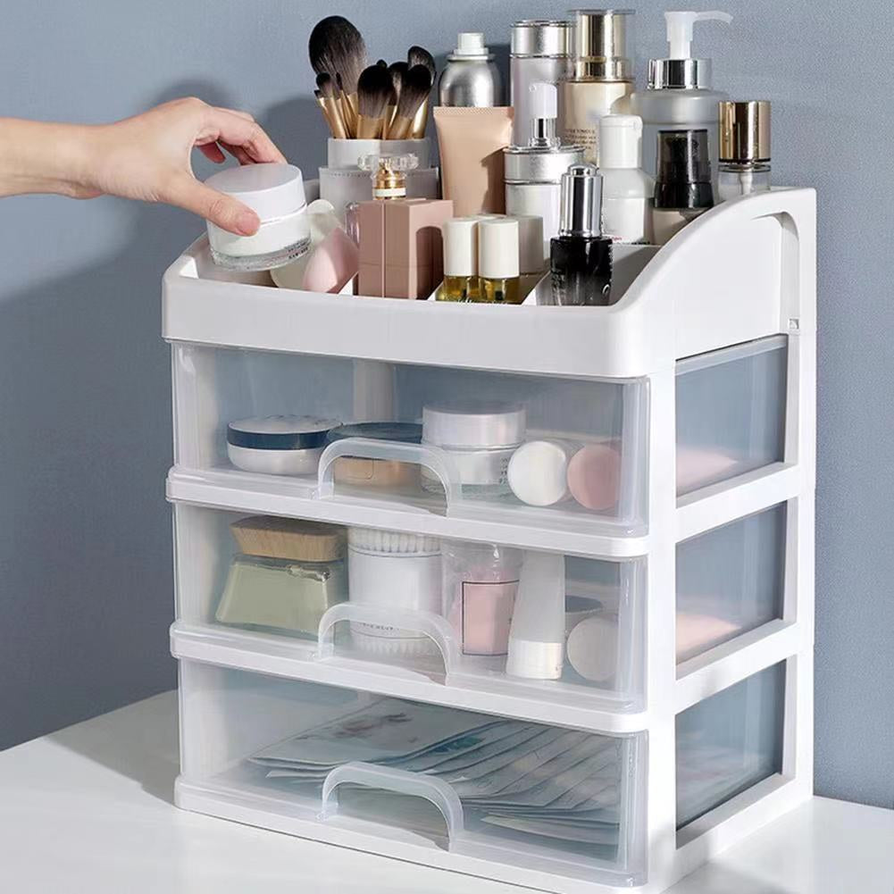 Big Plastic Makeup Drawer Organizer with Drawer 3 Tier Layer High quality Make up Organizer