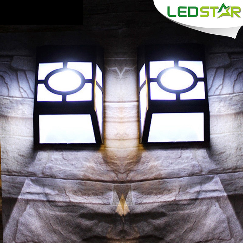 LEDSTAR Solar Power Wall LED Light Outdoor Waterproof For Fence