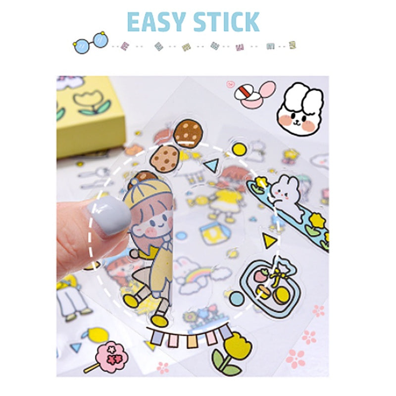 Cartoon Sticker Cute Waterproof Transparent Sticker