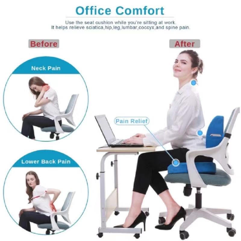 High Quality Lumbar Seat Cushion Cushion Relief Pillow Seat Chair Memory Foam Seat Back Pain Support