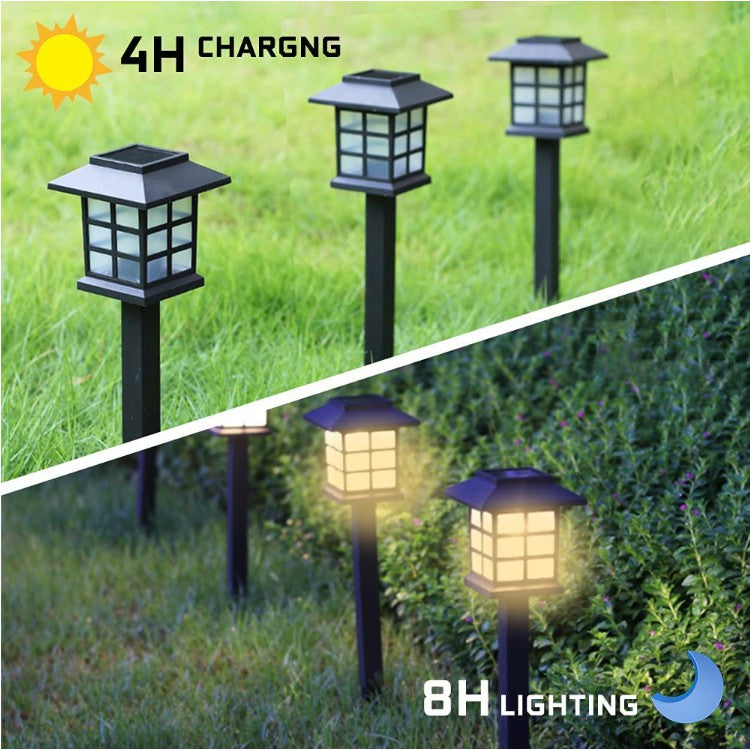 2Pcs Solar Light Powered LED Light Outdoor Rain-proof Walkway Yard Garden Landscape Lighting Lamp