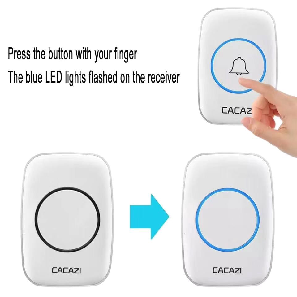 Intelligent small LED wireless doorbell waterproof 300M range door bells 38 Songs Chime door ring US