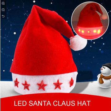 LEDstar Christmas Light-Up Santa Hat