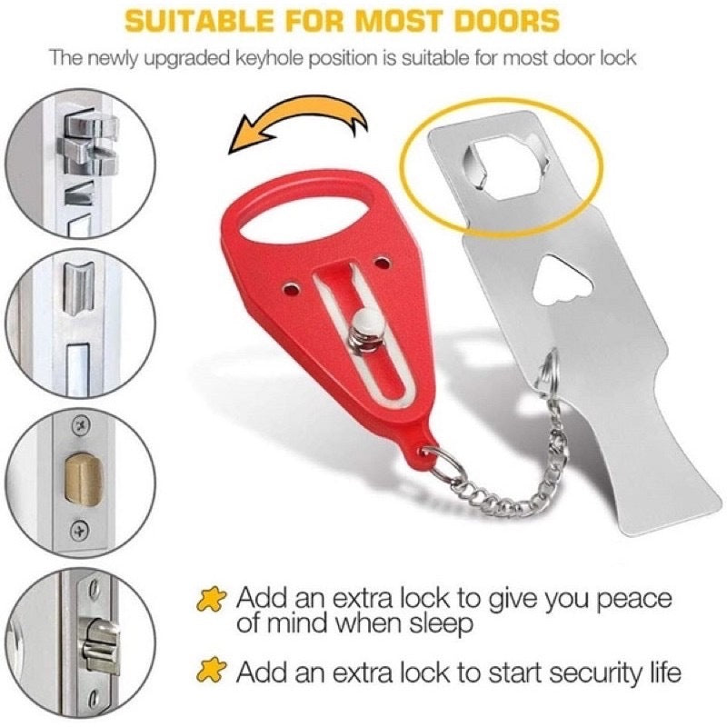 Security Anti-Theft Lock Portable Travel Door Lock Home Security for House Apartment Travel Dorm
