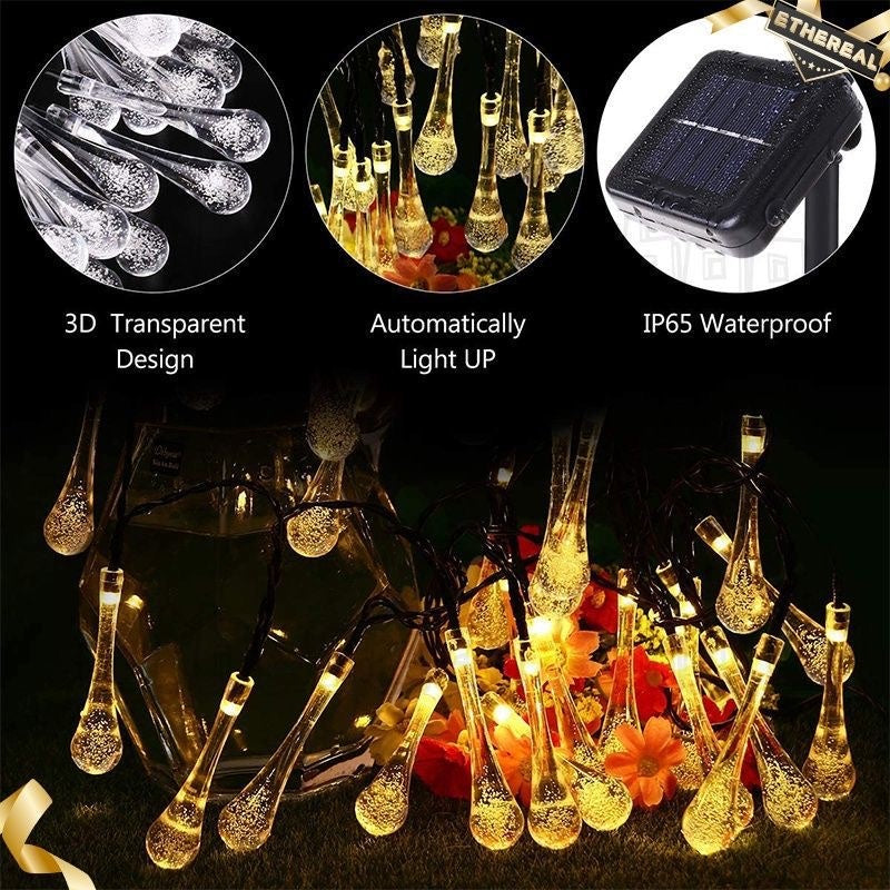 30/50/100 LED Solar Garden Christmas Bubble Light Crystal Ball