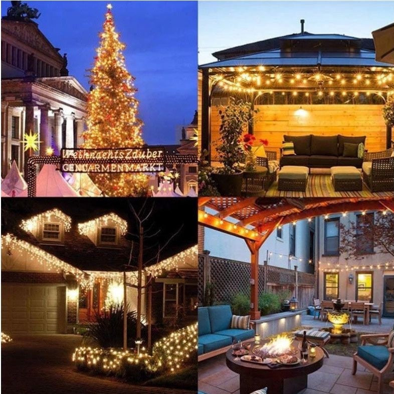 30/50/100 LED Solar Garden Christmas Bubble Light Crystal Ball