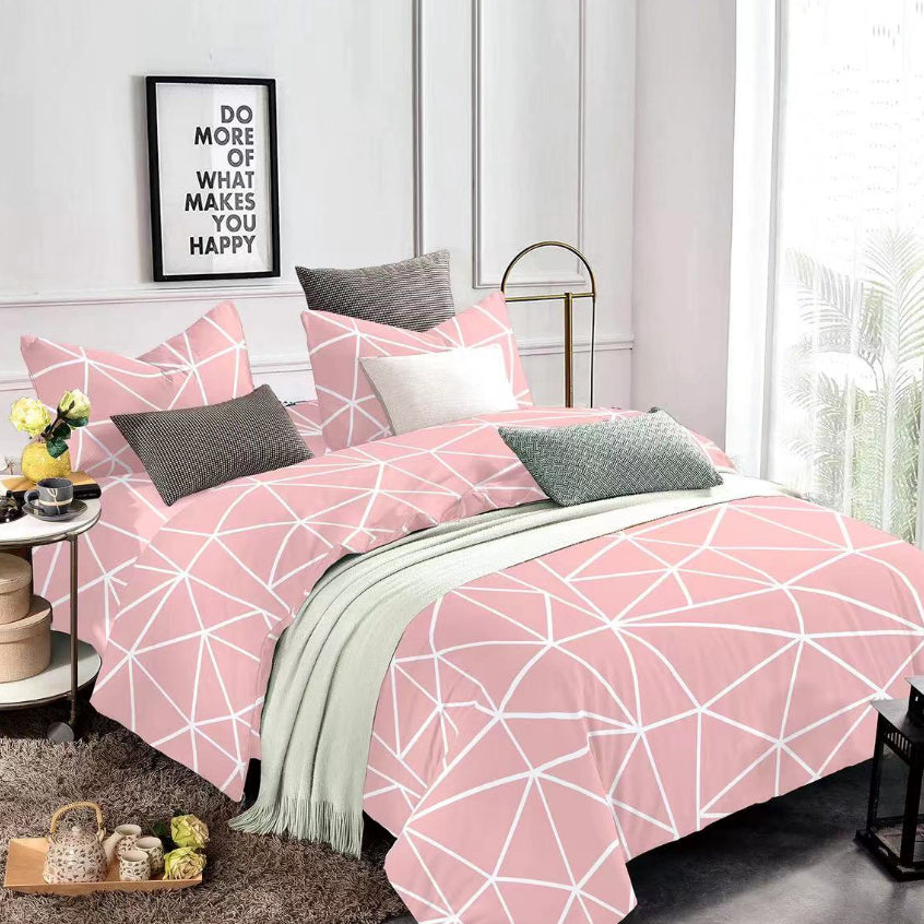 Premium 4in1 Printed Bedding Set High Quality Korean Cotton Blend Bedsheet