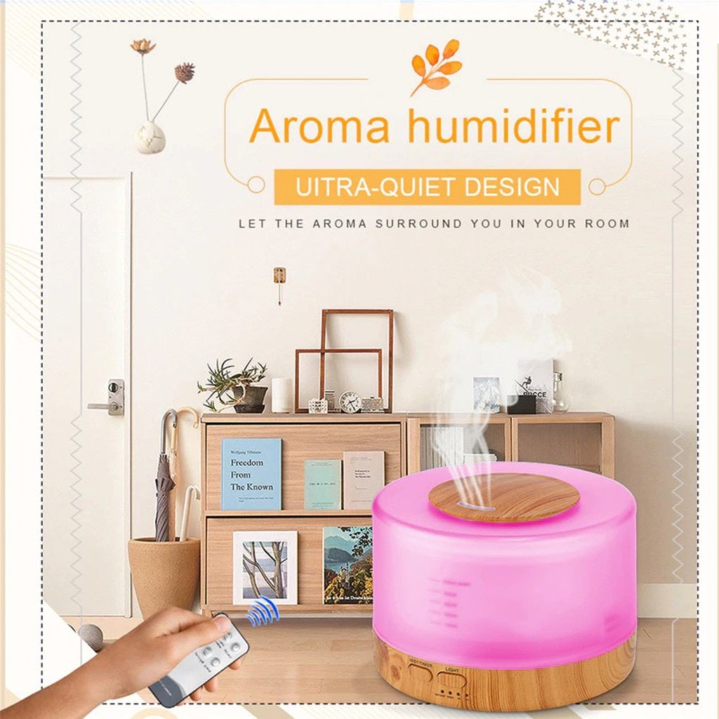 500ML 7 LED Aromatherapy Humidifier with Essential oil Ultrasonic Essential Oil Diffuser