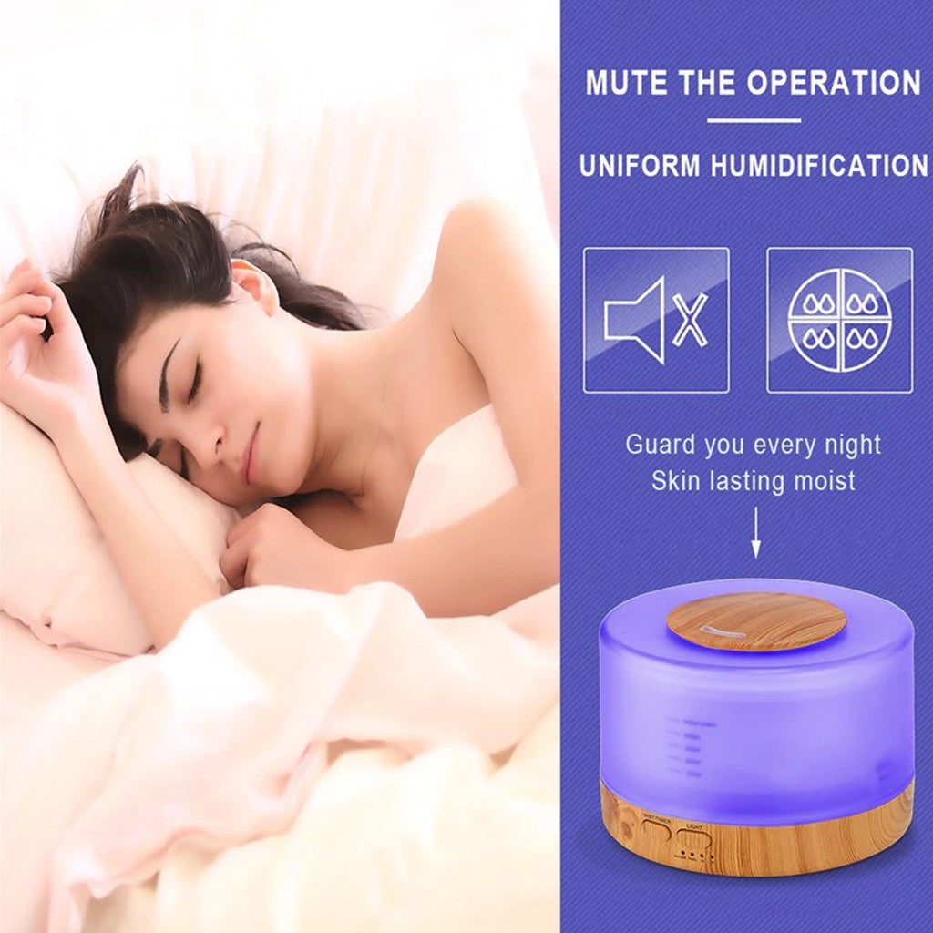 500ML 7 LED Aromatherapy Humidifier with Essential oil Ultrasonic Essential Oil Diffuser