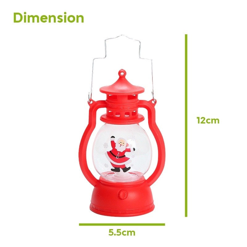 Christmas Mini Lantern Decorative withLED Lights Windproof Lamp Retro Style for Home Christmas gift