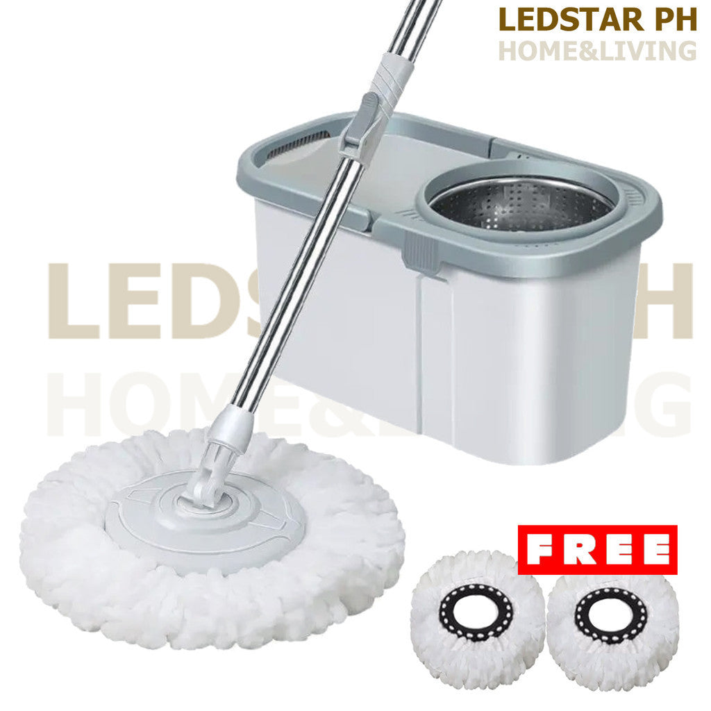 Magic Spin Mop With Spinner And Bucket Microfiber Rotating Floor Free 2pcs MOP REFILL