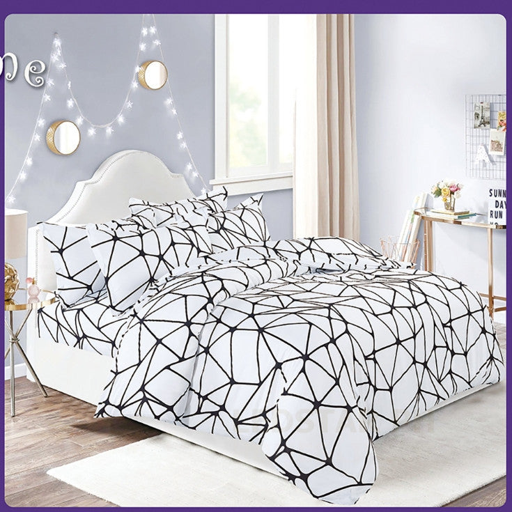 Premium 4in1 Printed Bedding Set High Quality Korean Cotton Blend Bedsheet