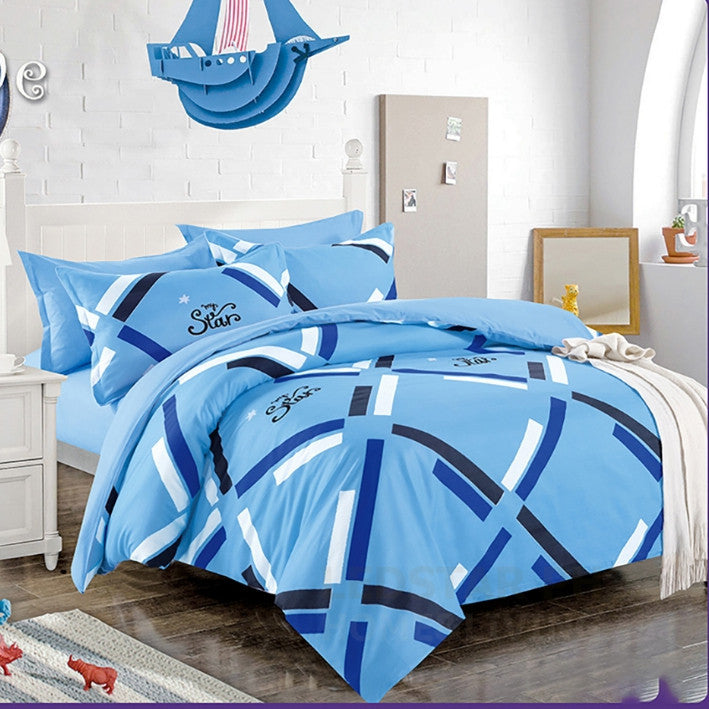 Premium 4in1 Printed Bedding Set High Quality Korean Cotton Blend Bedsheet