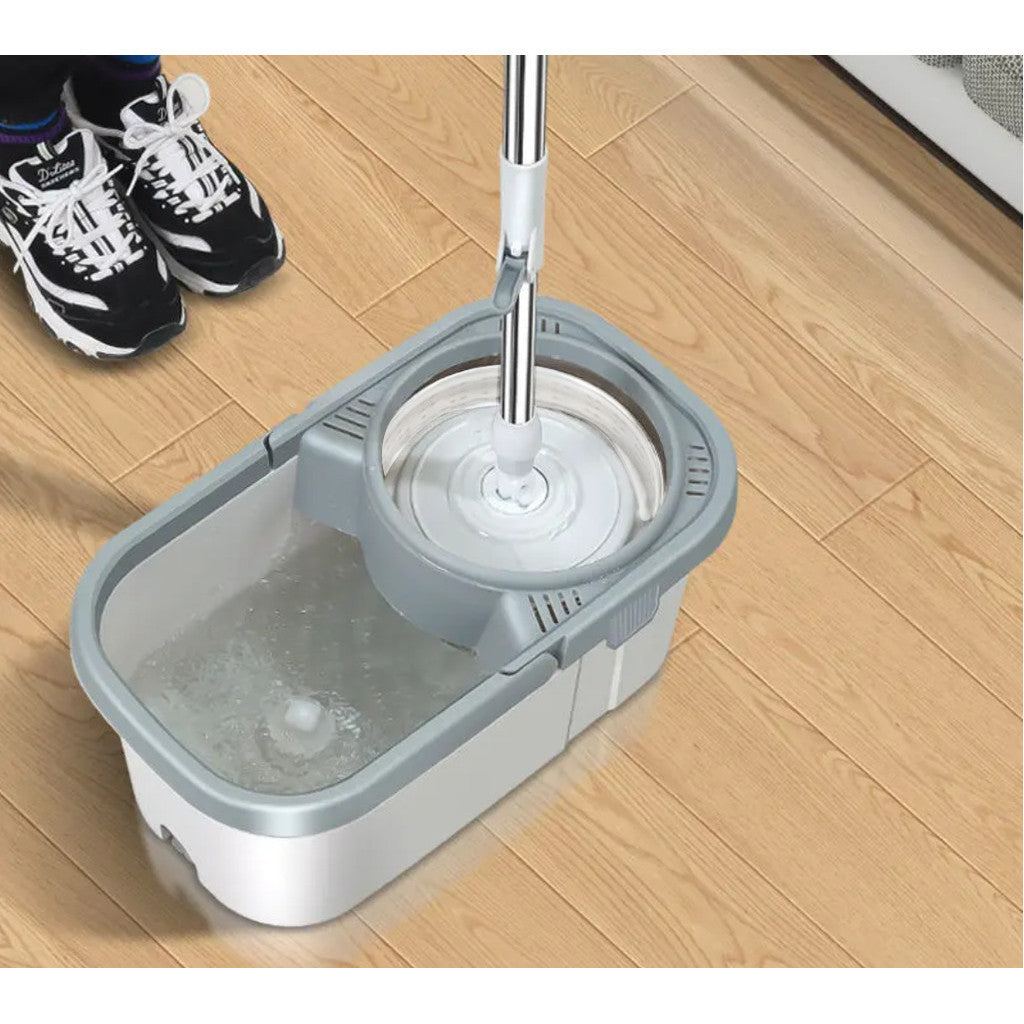 Magic Spin Mop With Spinner And Bucket Microfiber Rotating Floor Free 2pcs MOP REFILL
