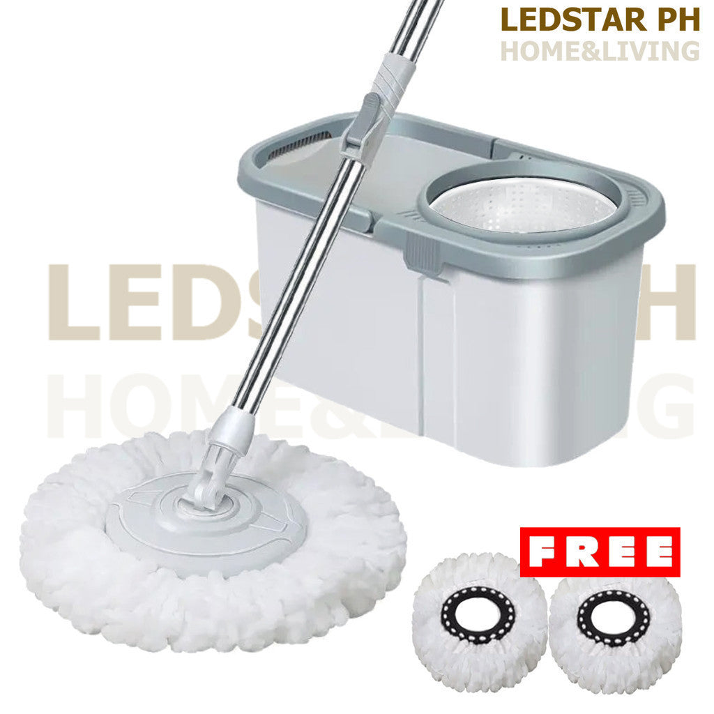 Magic Spin Mop With Spinner And Bucket Microfiber Rotating Floor Free 2pcs MOP REFILL