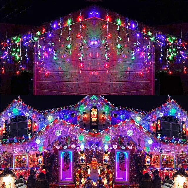 LED Christmas Light Waterfall Fairy String Curtain Lights Garland Outdoor Wedding Party Decor