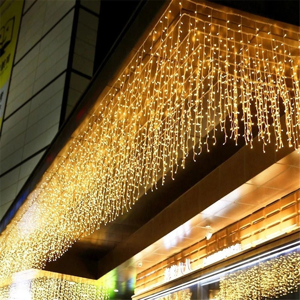LED Christmas Light Waterfall Fairy String Curtain Lights Garland Outdoor Wedding Party Decor