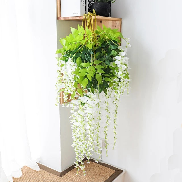 1M Artificial Orchid String Artificial Vine With Flower For Home Decor