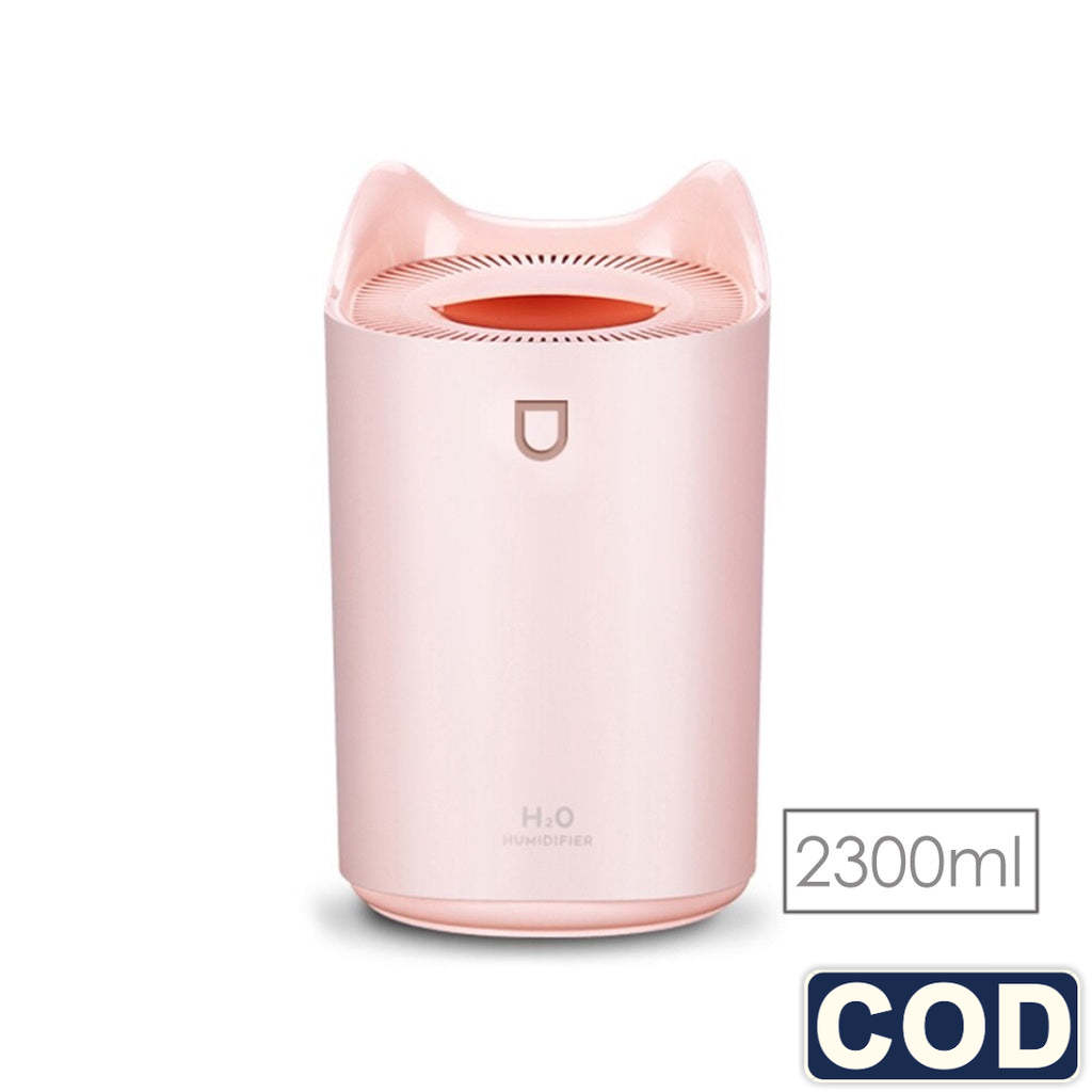 2.3L Home Air Humidifier Double Nozzle Cool Mist Aroma Diffuser With Coloful LED Light Heavy Mist