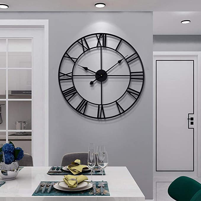 Metal Wall Clock Wall Clock Home Decor Wall Clock Wall Decor Retro Vintage Iron Round Art Clock