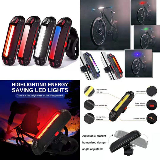 4IN1 LED Bike Light Waterproof Bicycle Front Lamp Headlight & Backlight with Speedometer Sounds Horn