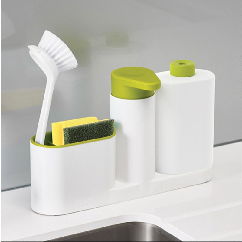 3 In 1 Sink Tidy Set Plus Kitchen Organizer Built in Soap Dispenser Storage Organizer