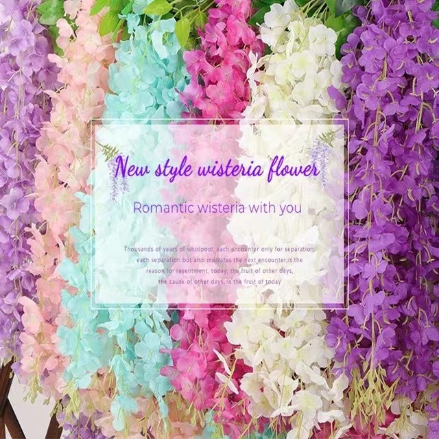 1M Artificial Orchid String Artificial Vine With Flower For Home Decor