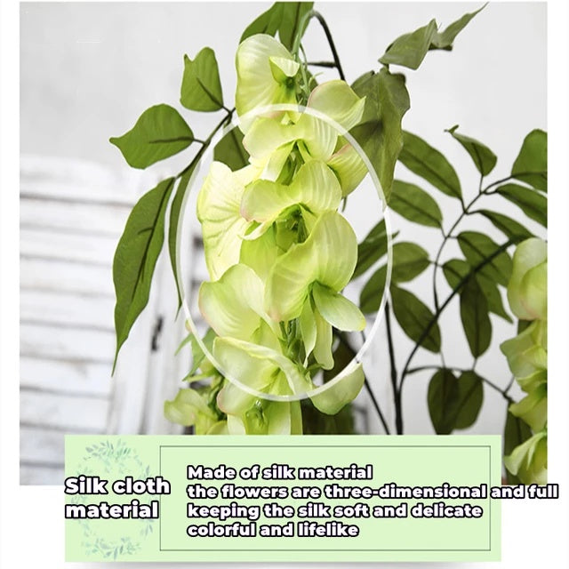 1M Artificial Orchid String Artificial Vine With Flower For Home Decor