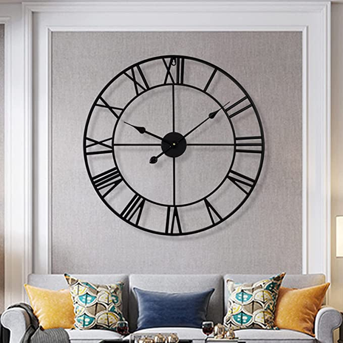 Metal Wall Clock Wall Clock Home Decor Wall Clock Wall Decor Retro Vintage Iron Round Art Clock