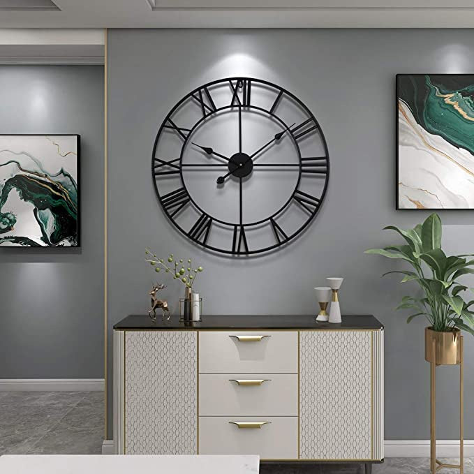 Metal Wall Clock Wall Clock Home Decor Wall Clock Wall Decor Retro Vintage Iron Round Art Clock