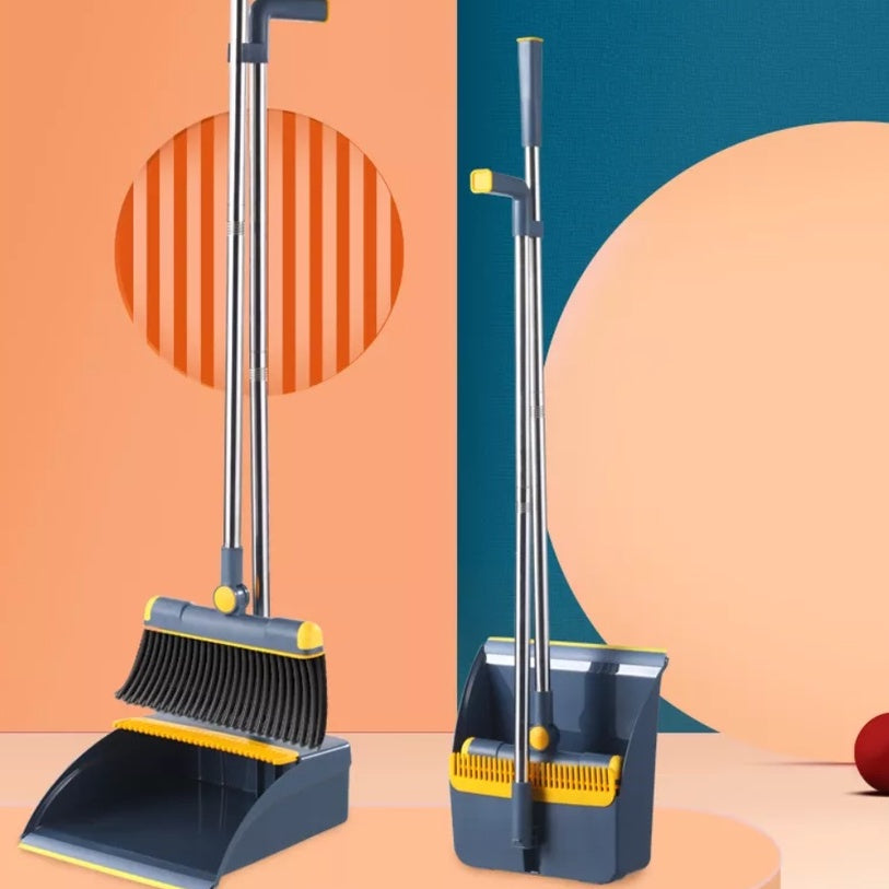 LEDSTAR Household Floor Cleaning Set Foldable Broom Dustpan Set  Rotating Broom With Dustpan