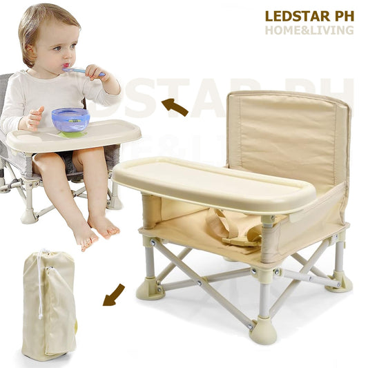 Foldable Baby Chair Lightweight Anti-Slip Durable with Safety Belt Storage Bag Included