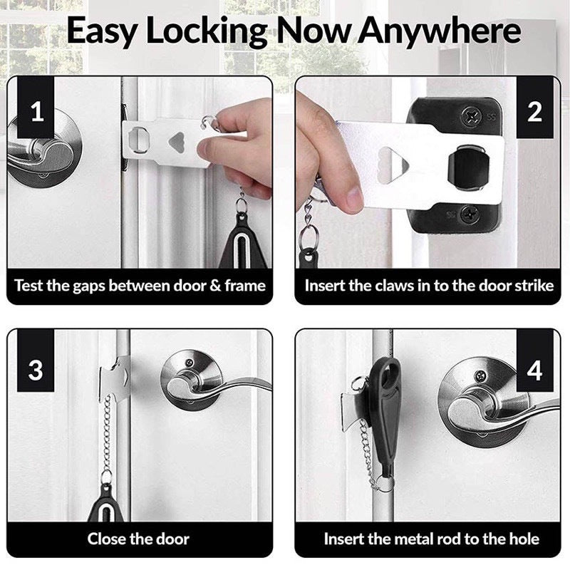Security Anti-Theft Lock Portable Travel Door Lock Home Security for House Apartment Travel Dorm