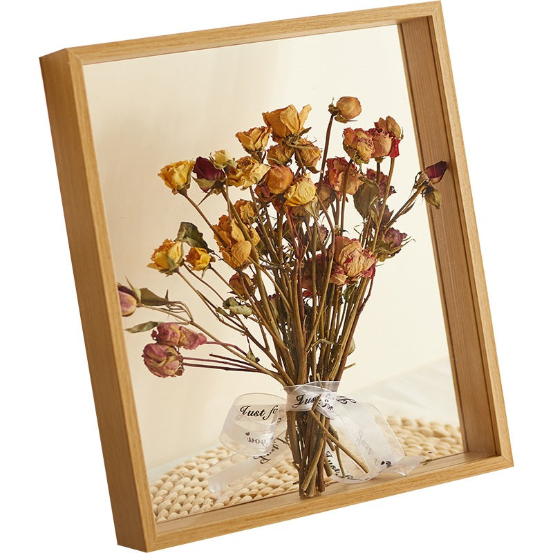 Flower Frame Transparent Glass 4cm Deepth Transparent Shadow Box for Crafts 3D Picture