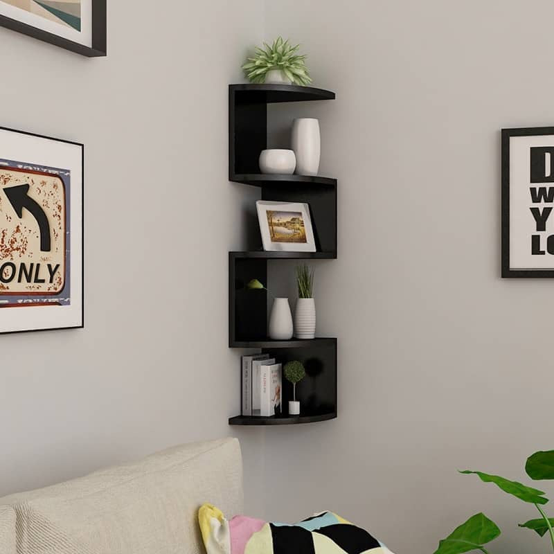 Wall Shelf Minimalist Floating Wall Mount Corner Shelves Storage Rack Solid Wood Book shelf Decorate