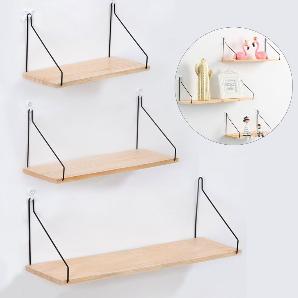 Nordic Wooden Wall Shelf Solid Wood Partition Living Room Porch Wall Bedroom Wall Storage