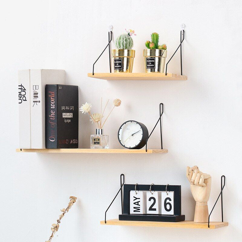 Nordic Wooden Wall Shelf Solid Wood Partition Living Room Porch Wall Bedroom Wall Storage