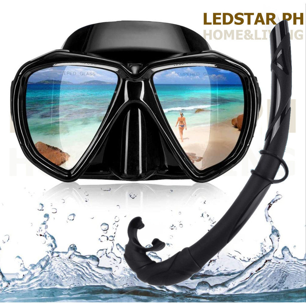 Snorkeling Set Anti-Fog Silicone Tempered Glass Diving Mask Original Goggles Anti Leak