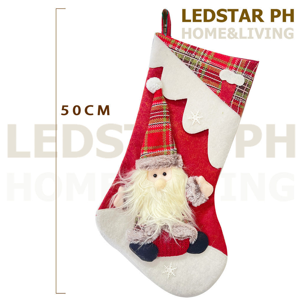 LEDSTAR Christmas Pendants 50CM Santa Claus Deer Snowman Decorative Socks