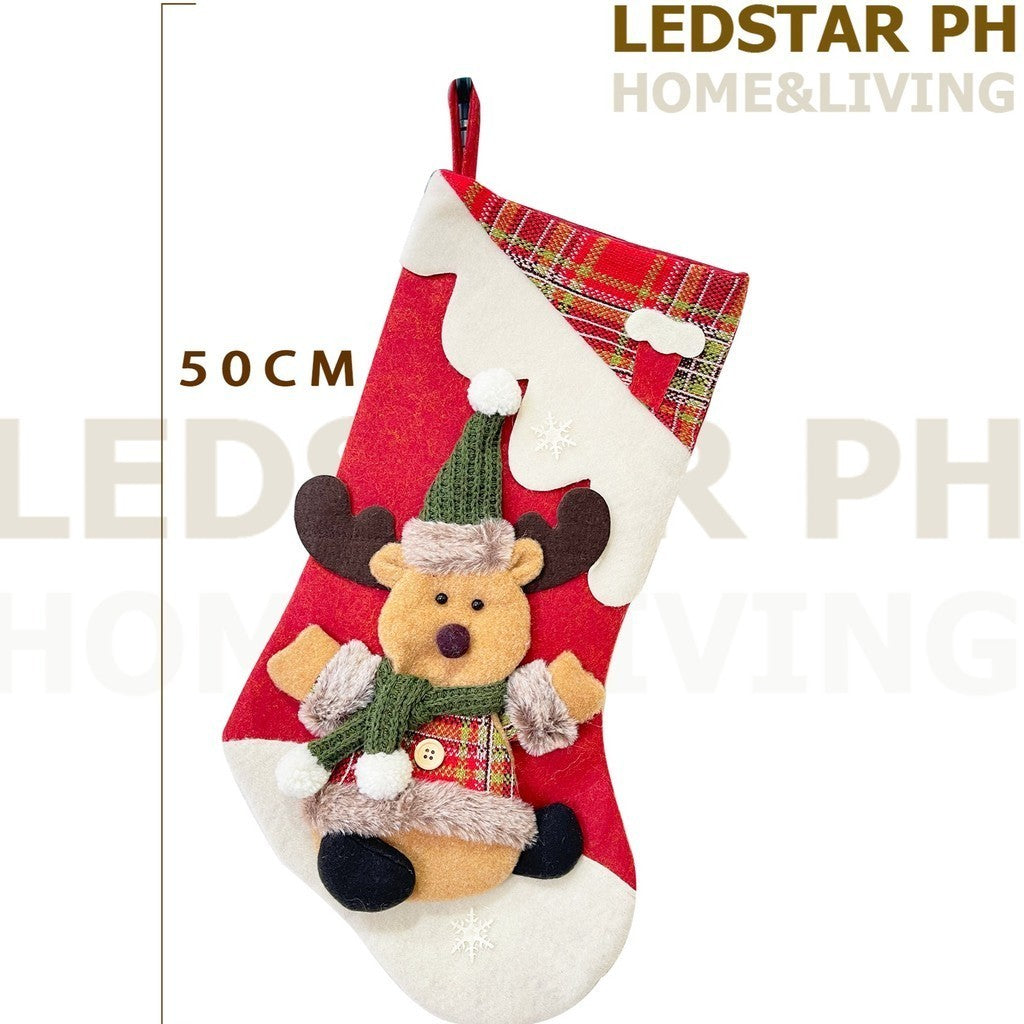 LEDSTAR Christmas Pendants 50CM Santa Claus Deer Snowman Decorative Socks